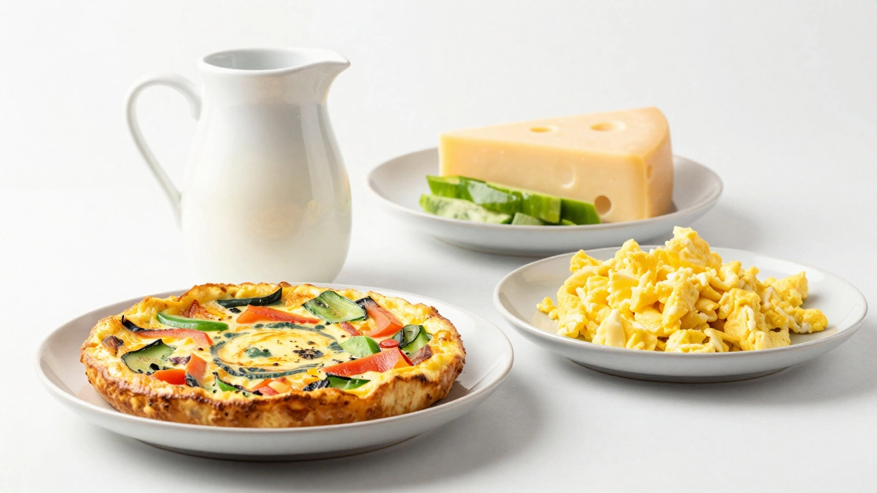 Ovo-vegetarian meal with eggs, oat milk, and no dairy products