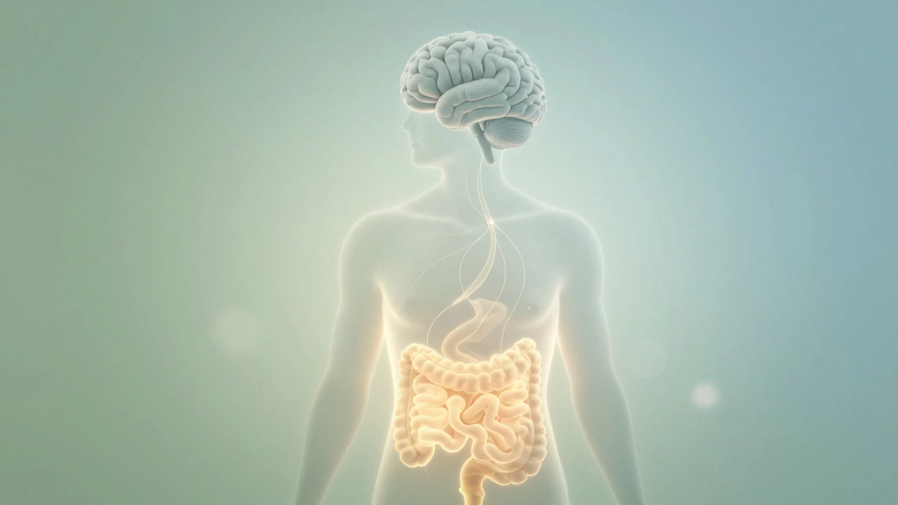Abstract illustration of gut-brain connection and calmness