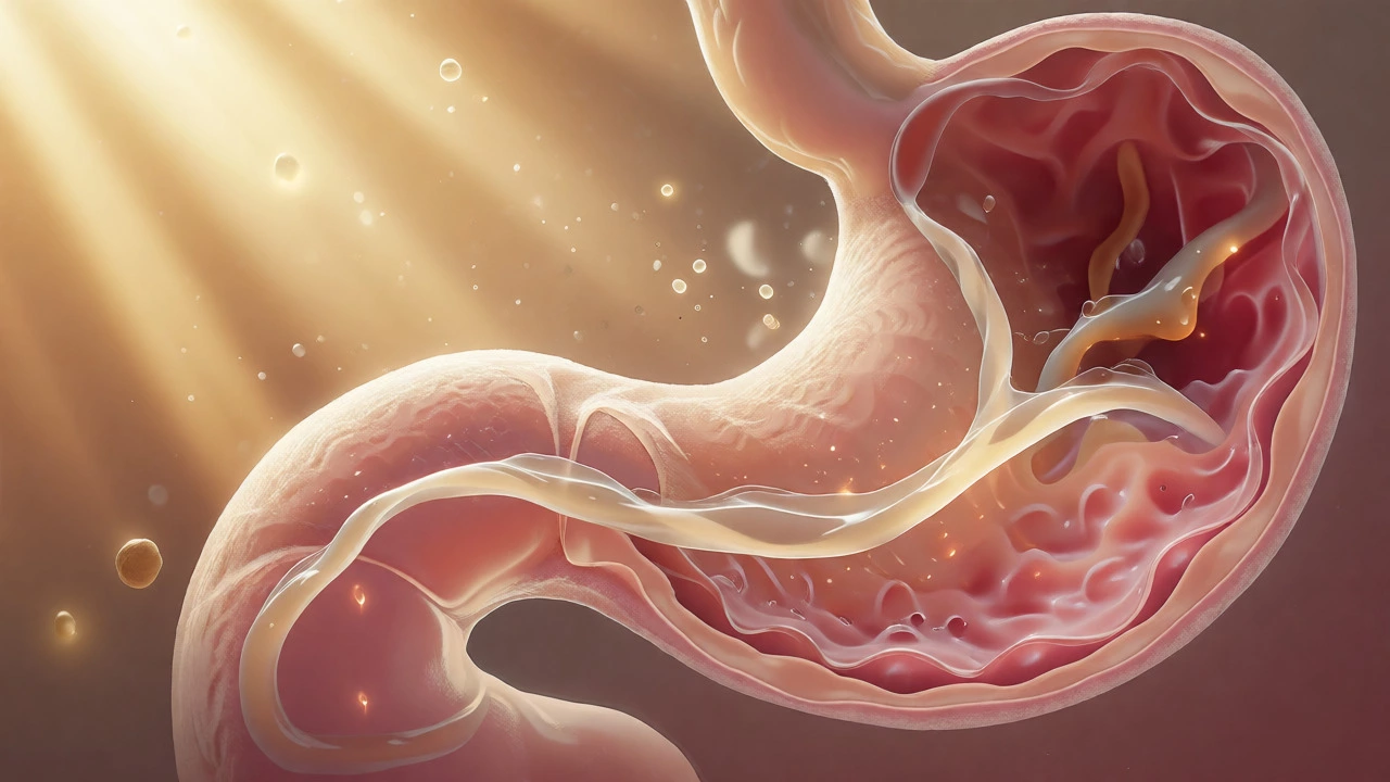 Conceptual illustration of a soothing, healed digestive tract